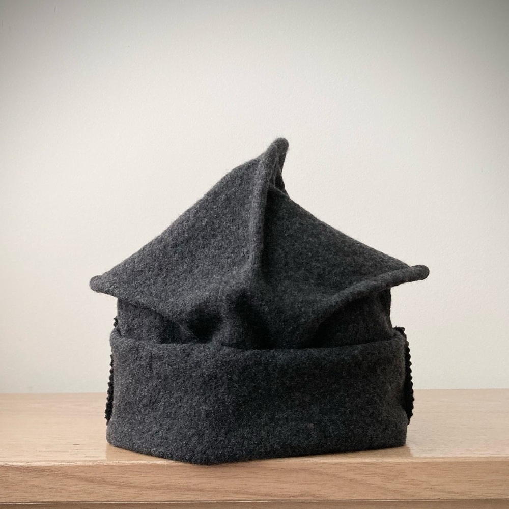 joodito 100% merino wool felted sweater hat bucket beanie cap charcoal dark gray